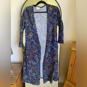 Long floral cardigan duster sweater